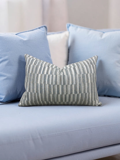 Thibaut Fabric Lumbar Pillow Legato Fog 12x18" Knife Edge Cover