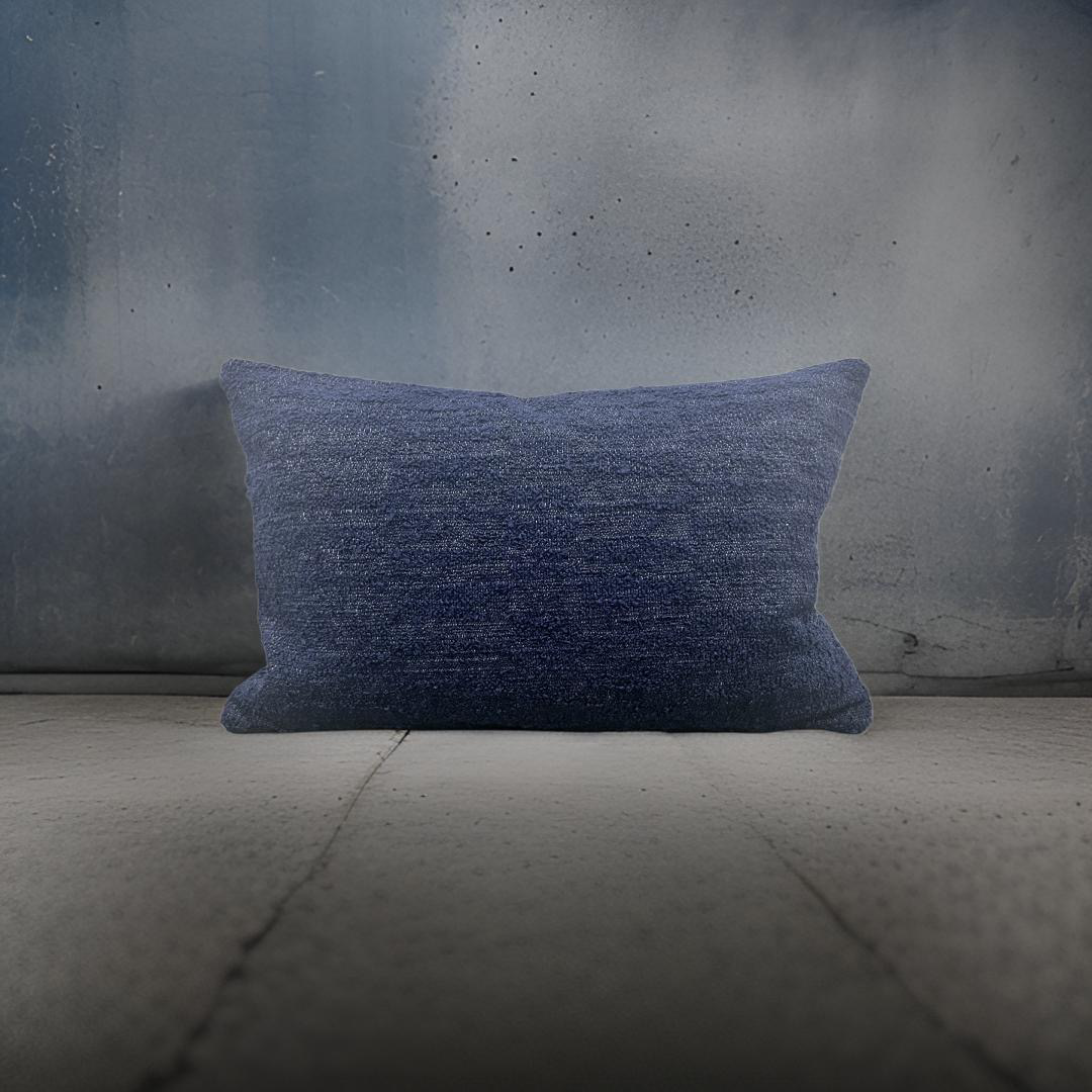 Toyine Sellers Navy Handmade 12x18" Knife Edge Decorative Lumbar Pillow