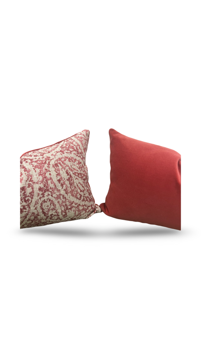 Tan and Red Paisley 12X18" Knife Edge Decorative Lumbar Pillow
