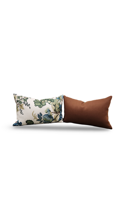 Twigs Lumbar Pillow Beaumont Blue Green 12x18" Knife Edge Cover