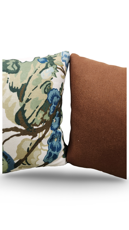 Twigs Lumbar Pillow Beaumont Blue Green 12x18" Knife Edge Cover