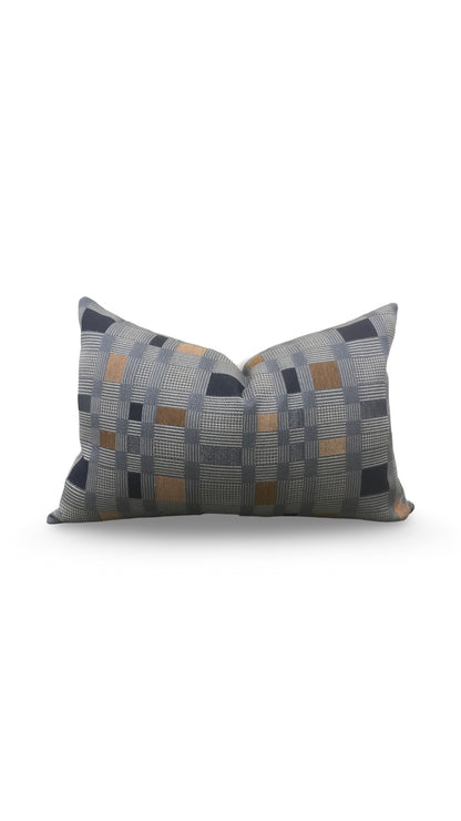 Lumbar Pillow Rubix Vintage Denim 12x18" Knife Edge Cover