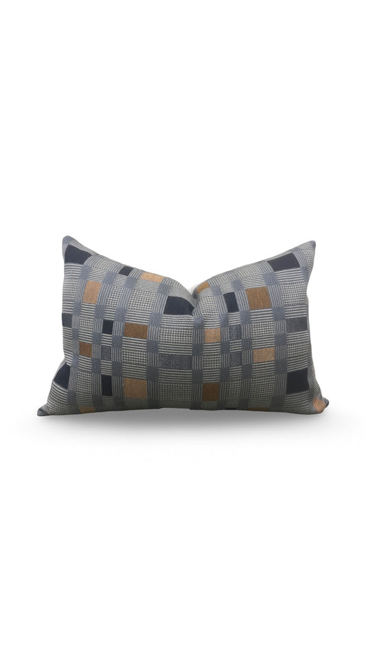 Lumbar Pillow Rubix Vintage Denim 12x18" Knife Edge Cover