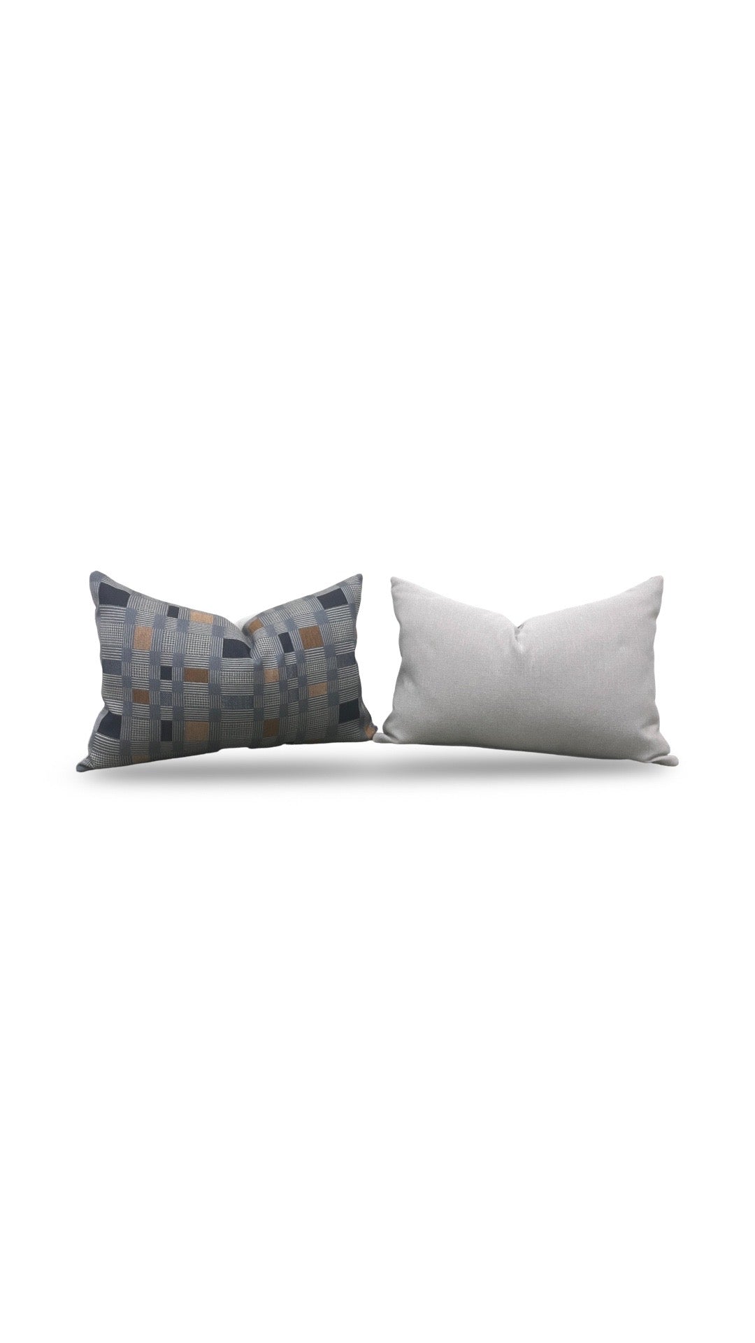 Lumbar Pillow Rubix Vintage Denim 12x18" Knife Edge Cover