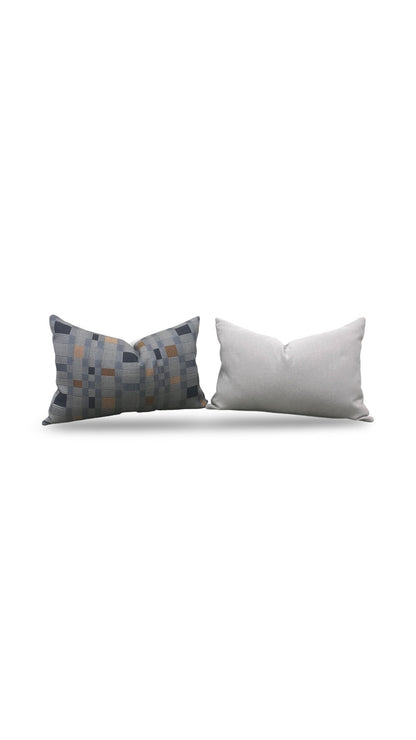 Lumbar Pillow Rubix Vintage Denim 12x18" Knife Edge Cover