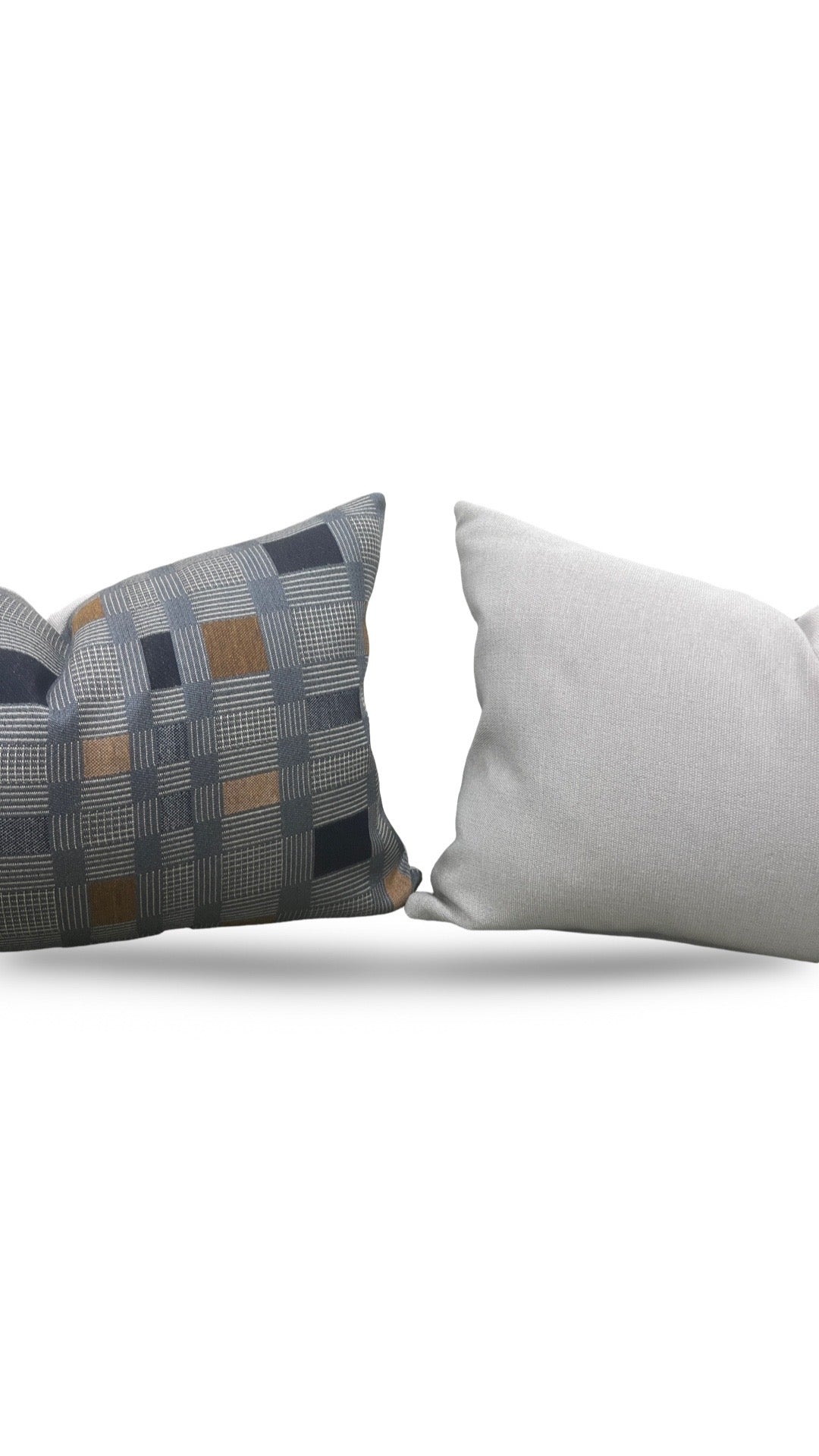 Lumbar Pillow Rubix Vintage Denim 12x18" Knife Edge Cover