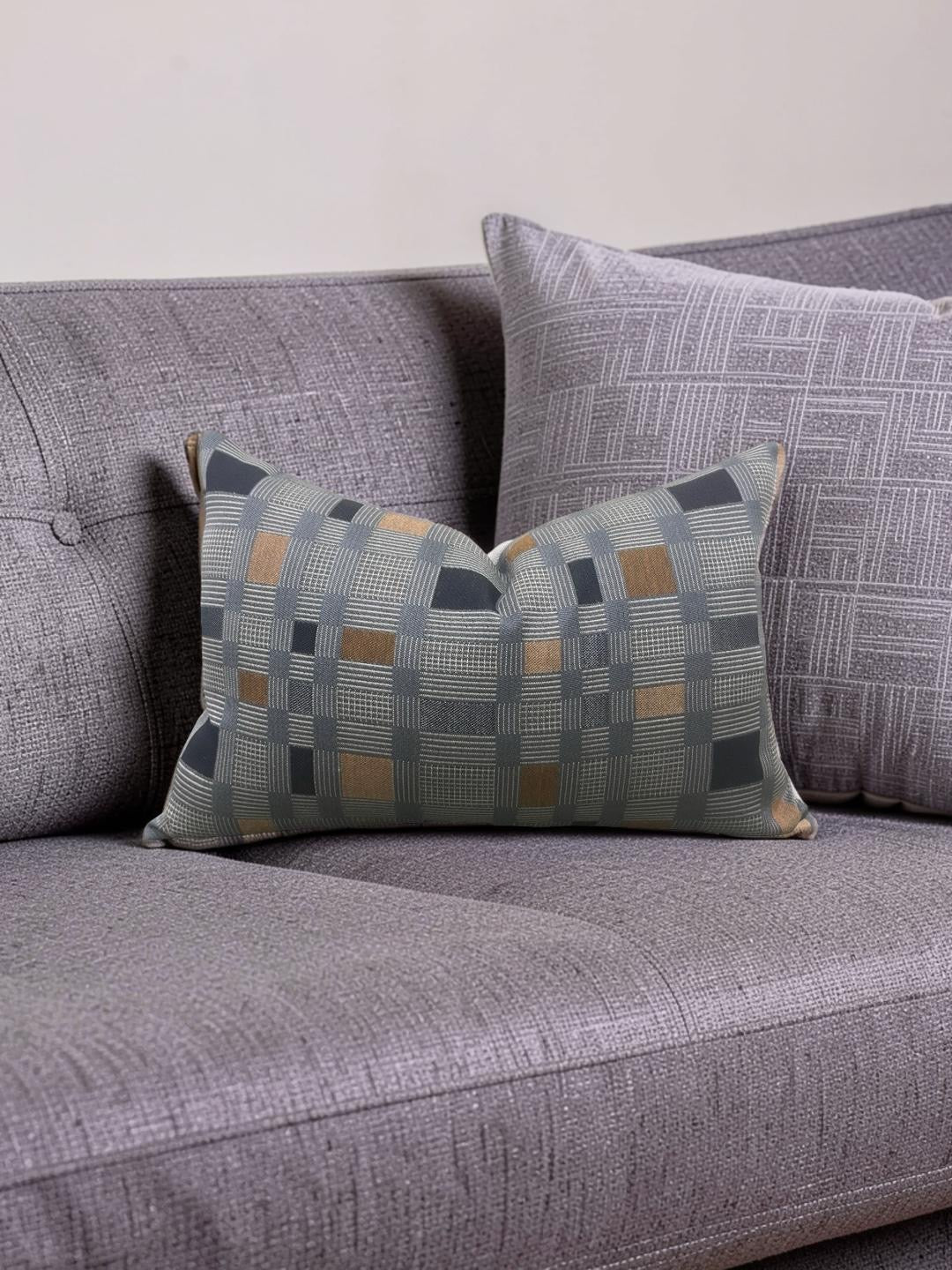 Lumbar Pillow Rubix Vintage Denim 12x18" Knife Edge Cover