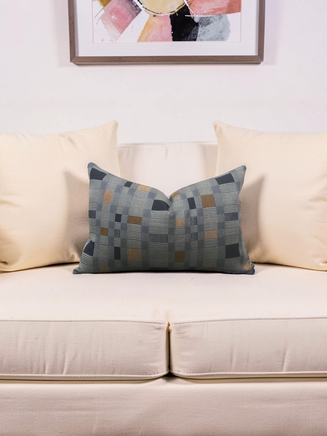 Lumbar Pillow Rubix Vintage Denim 12x18" Knife Edge Cover