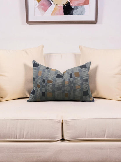 Lumbar Pillow Rubix Vintage Denim 12x18" Knife Edge Cover
