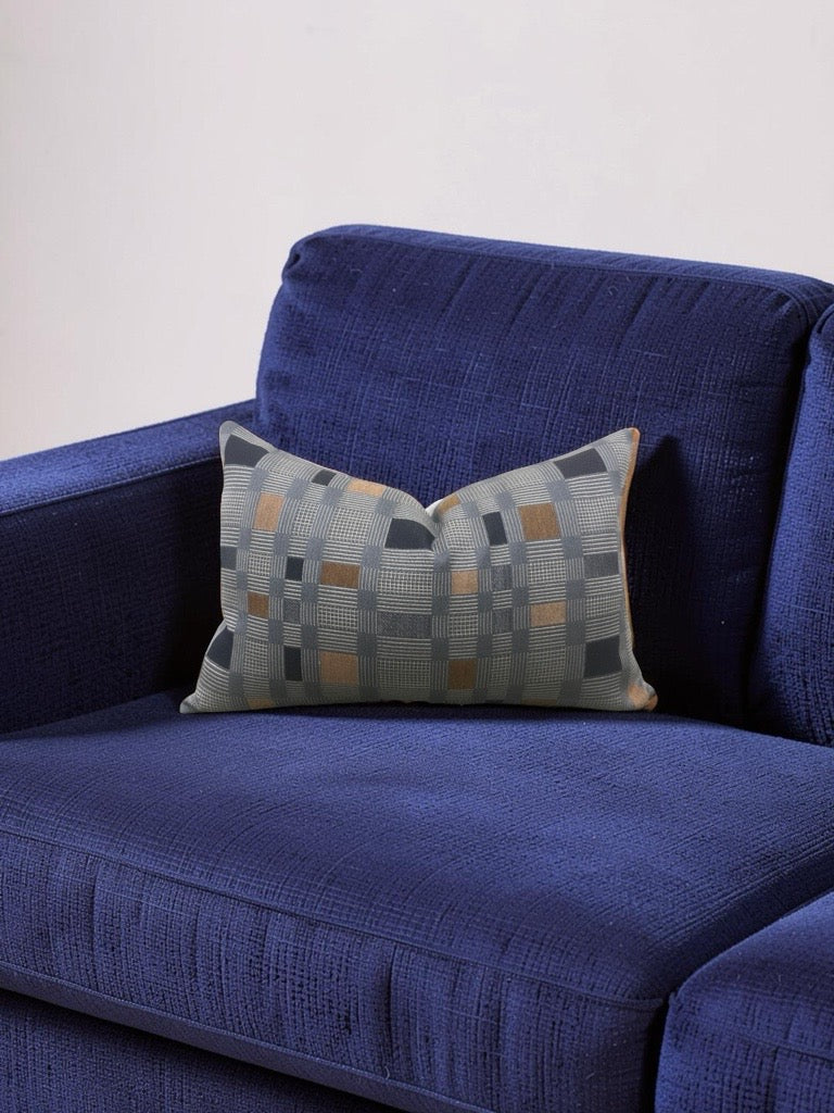 Lumbar Pillow Rubix Vintage Denim 12x18" Knife Edge Cover
