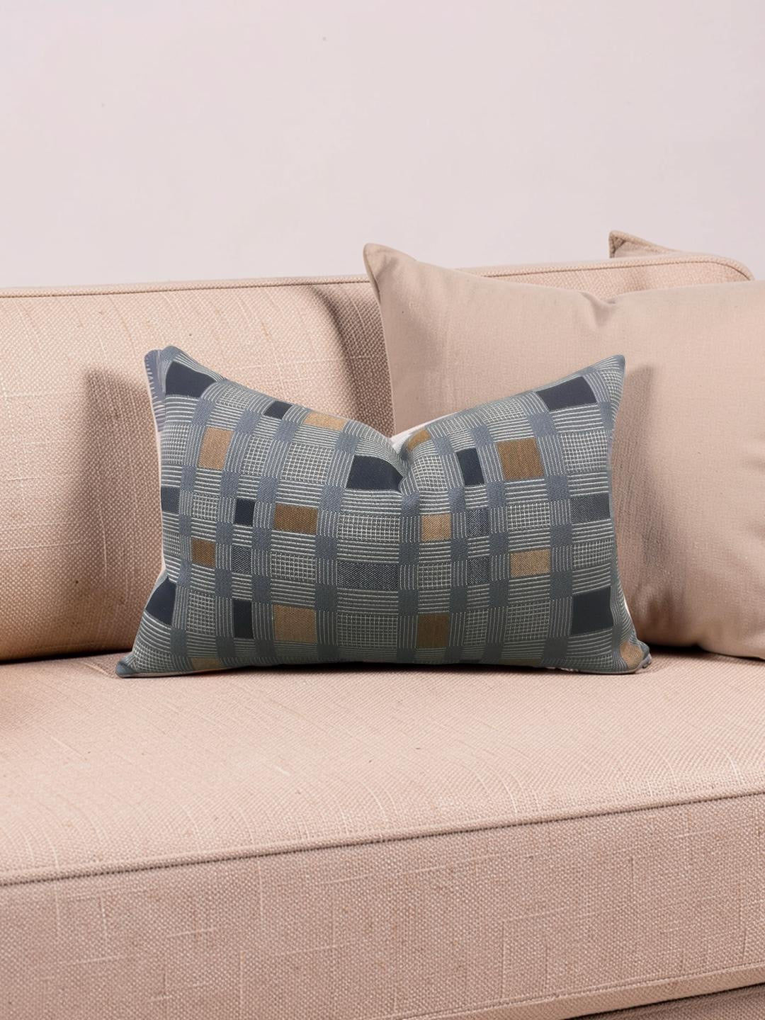 Lumbar Pillow Rubix Vintage Denim 12x18" Knife Edge Cover