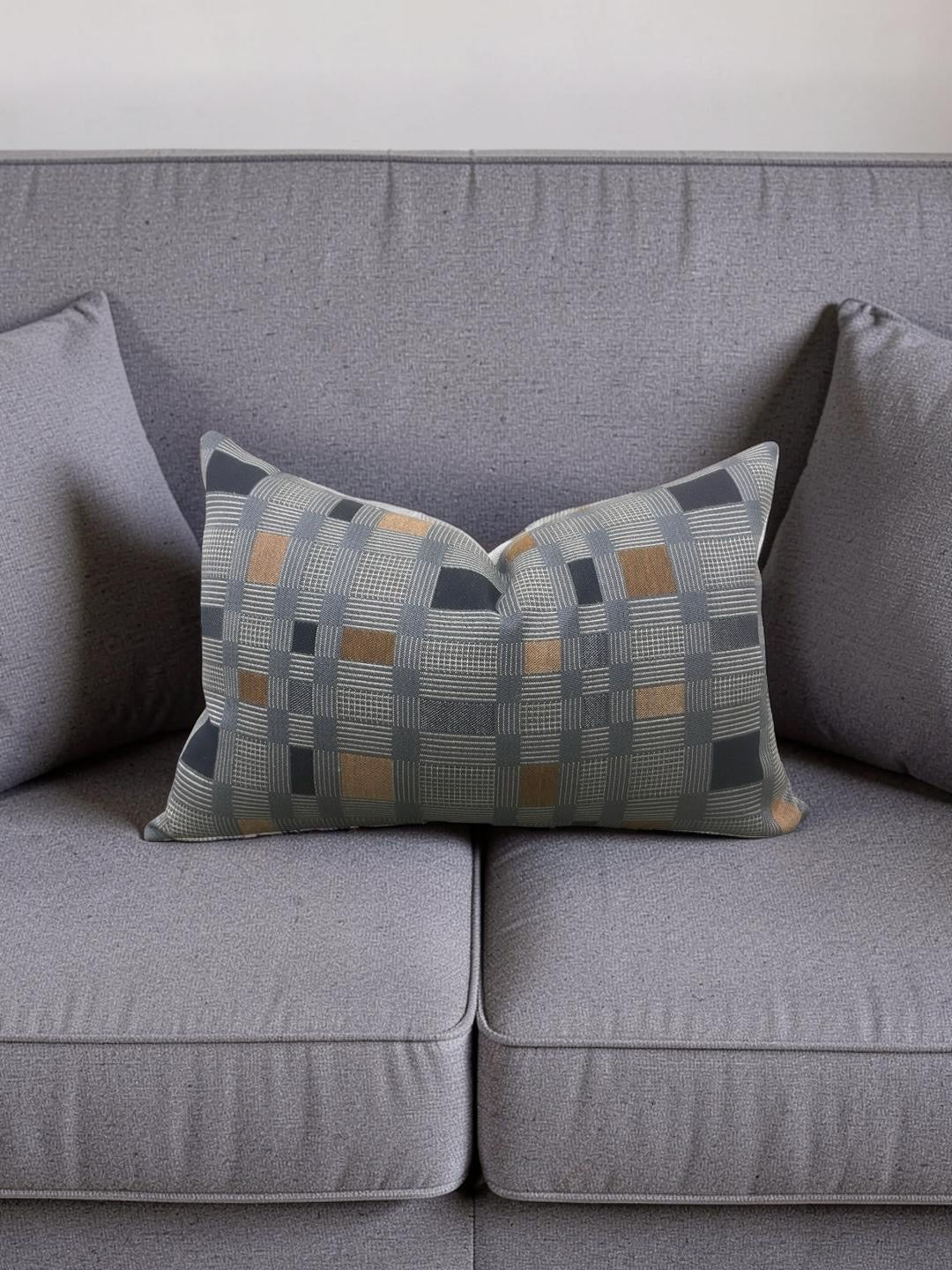 Lumbar Pillow Rubix Vintage Denim 12x18" Knife Edge Cover
