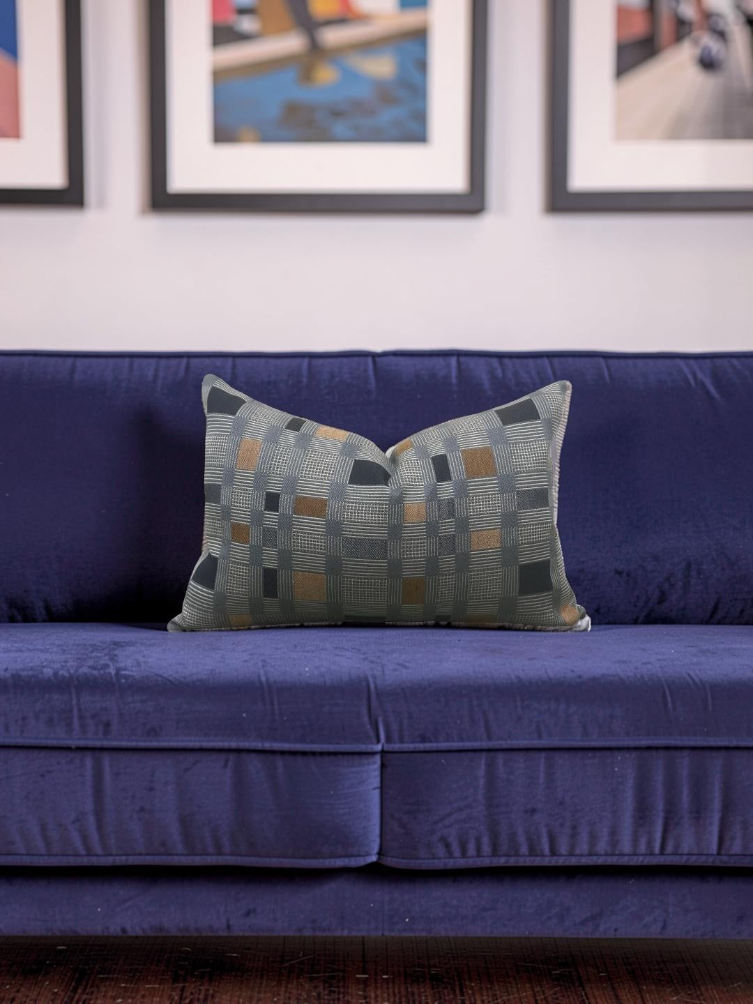 Lumbar Pillow Rubix Vintage Denim 12x18" Knife Edge Cover