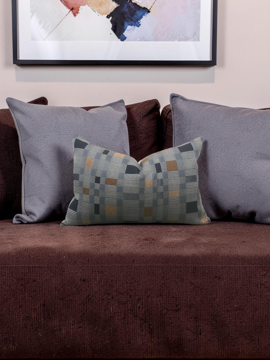 Lumbar Pillow Rubix Vintage Denim 12x18" Knife Edge Cover