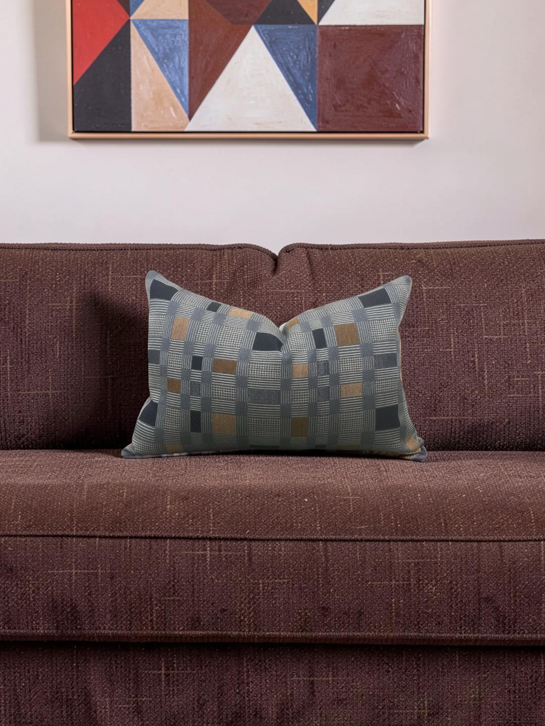 Lumbar Pillow Rubix Vintage Denim 12x18" Knife Edge Cover