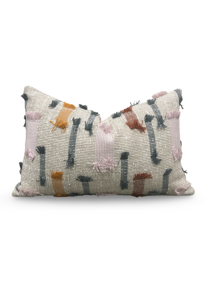 Lumbar Pillow Tassel Boho 12x18" Knife Edge Cover