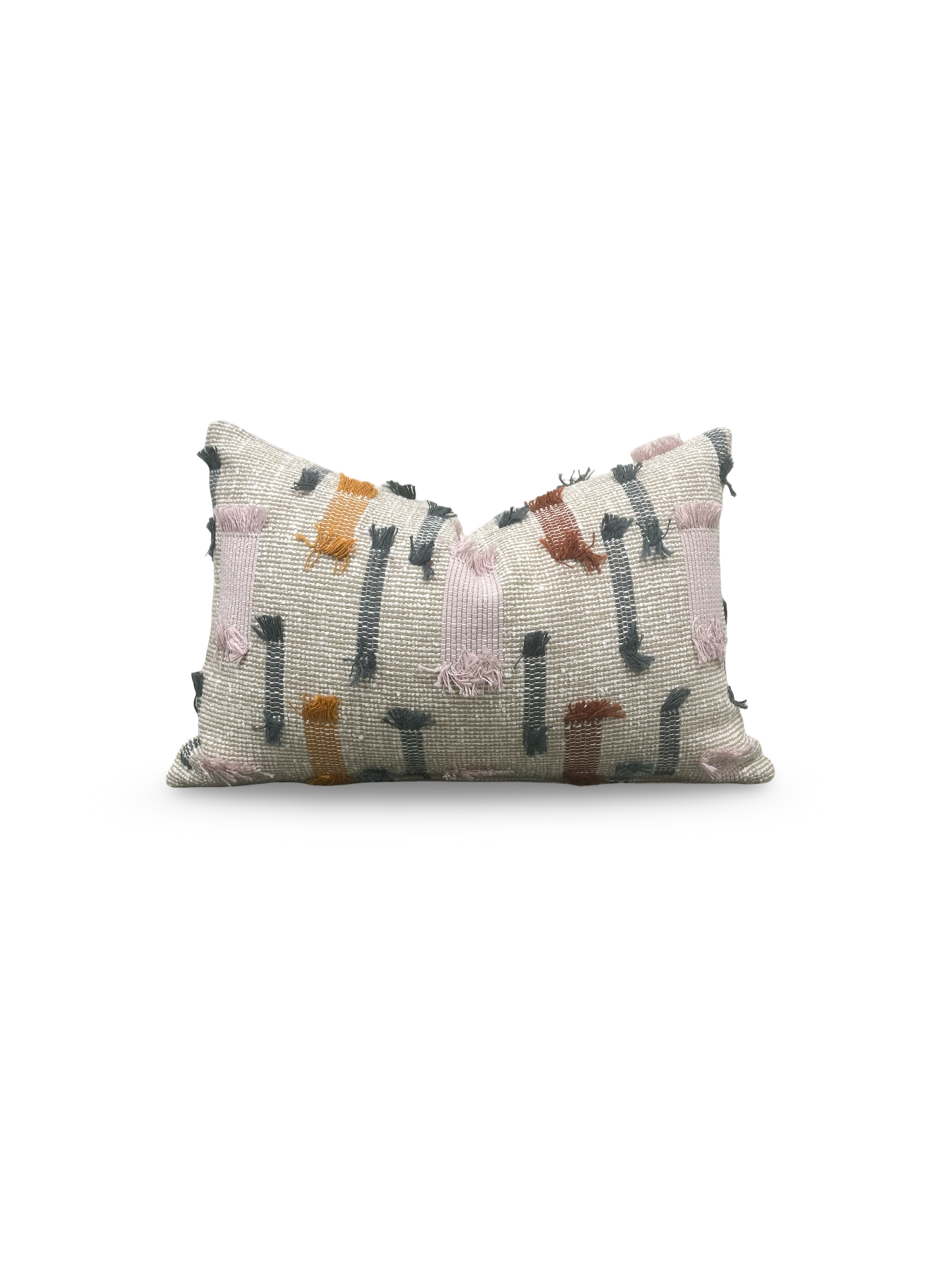 Lumbar Pillow Tassel Boho 12x18" Knife Edge Cover