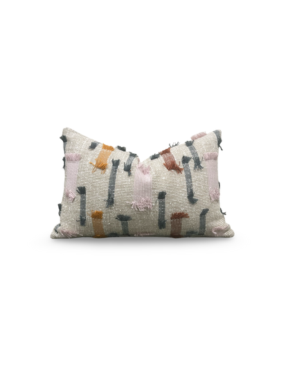 Lumbar Pillow Tassel Boho 12x18" Knife Edge Cover