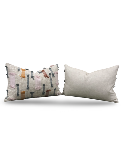 Lumbar Pillow Tassel Boho 12x18" Knife Edge Cover