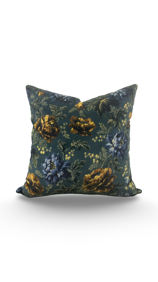 Decorative Pillow House of Hackney Multi-Colored Velvet Floral 22x22" Knife Edge Cover