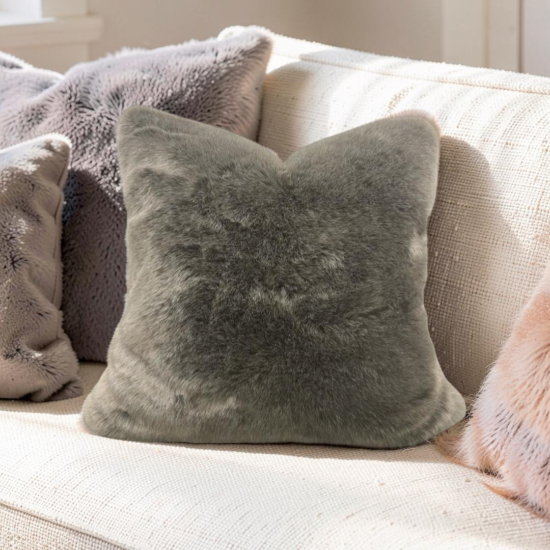 Fur Decorative Pillow Kings Robe Fawn Knife Edge Cover