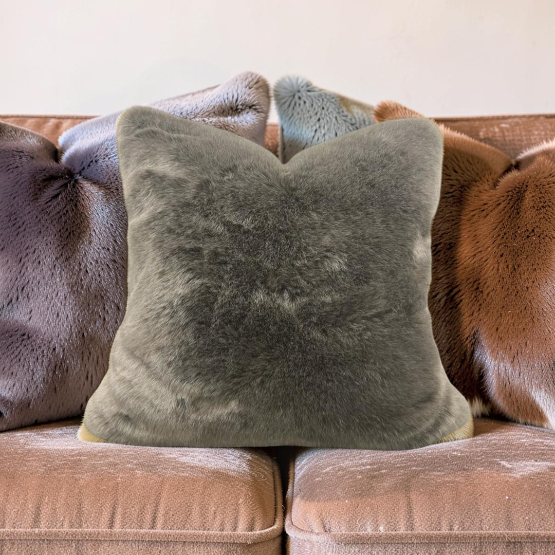 Fur Decorative Pillow Kings Robe Fawn Knife Edge Cover