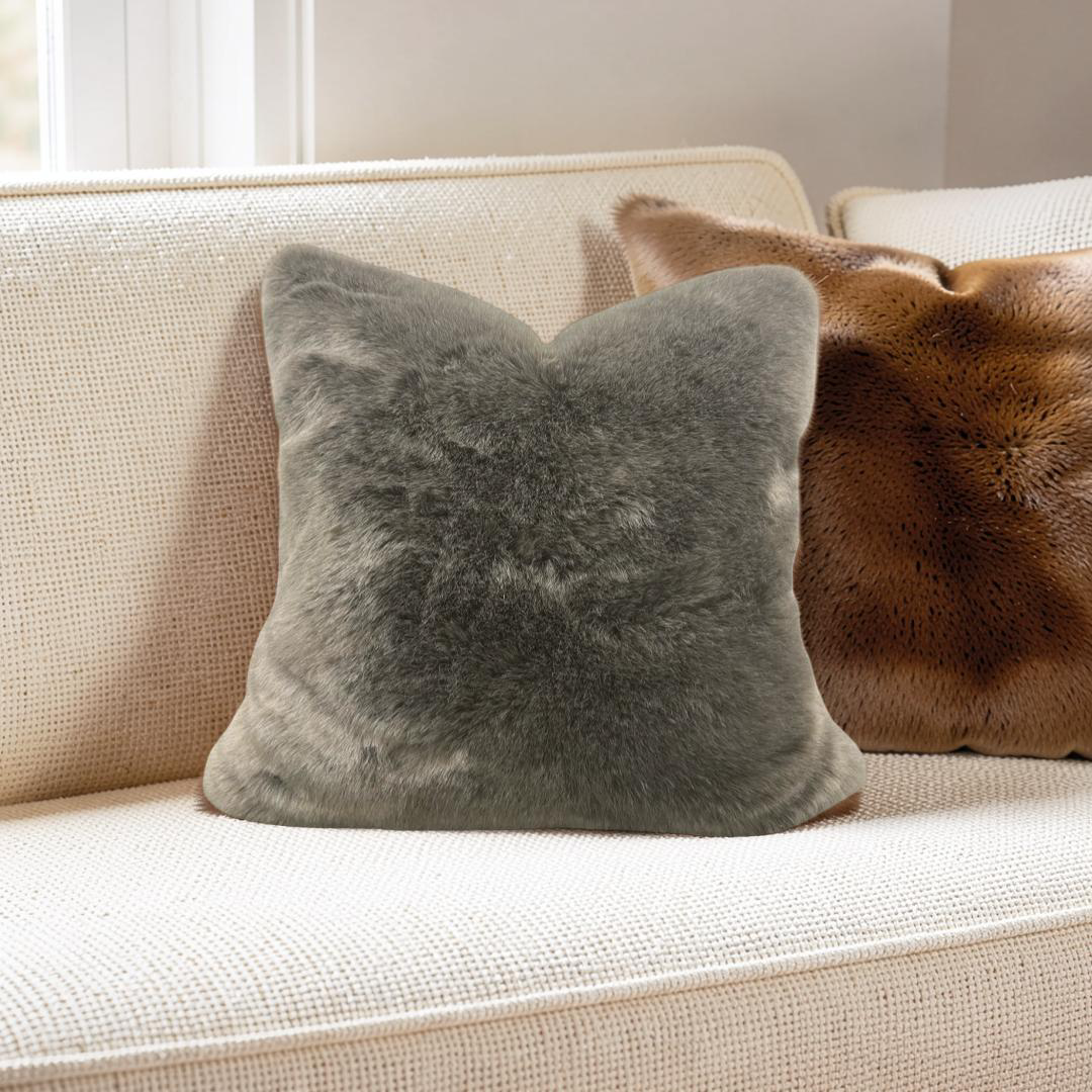 Fur Decorative Pillow Kings Robe Fawn Knife Edge Cover