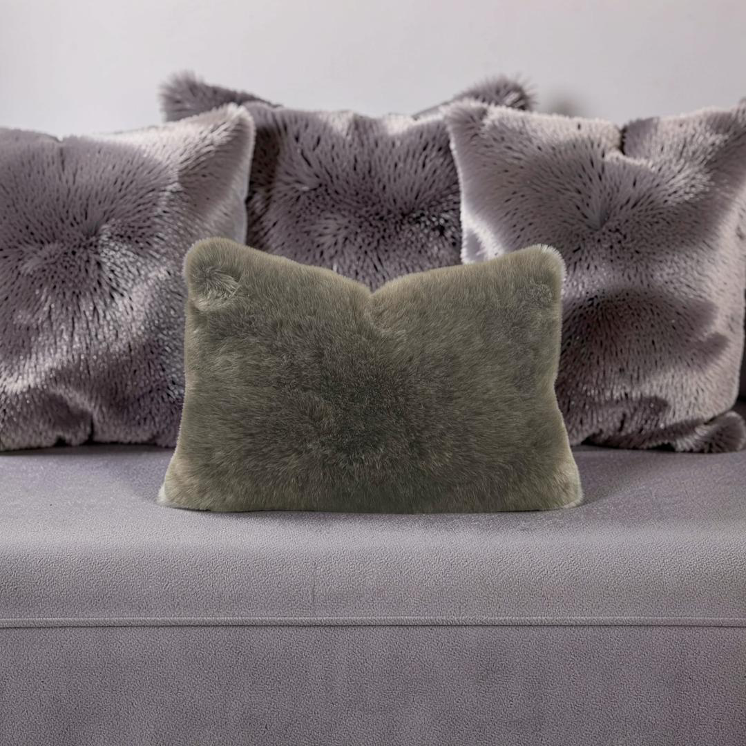 Fur Lumbar Pillow Kings Robe Fawn 12x18" Knife Edge Cover