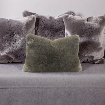 Fur Lumbar Pillow Kings Robe Fawn 12x18" Knife Edge Cover