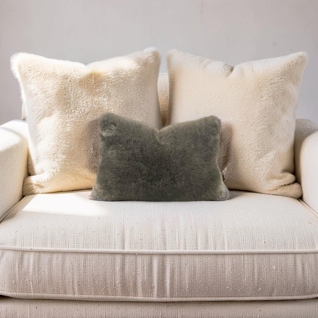 Fur Lumbar Pillow Kings Robe Fawn 12x18" Knife Edge Cover