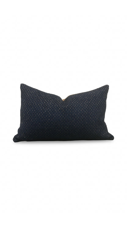 Weitzner Fabric Lumbar Pillow Utopia Lapis 12x18" Knife Edge Cover