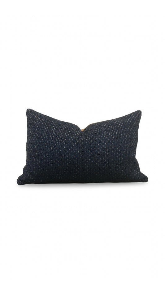 Weitzner Fabric Lumbar Pillow Utopia Lapis 12x18" Knife Edge Cover