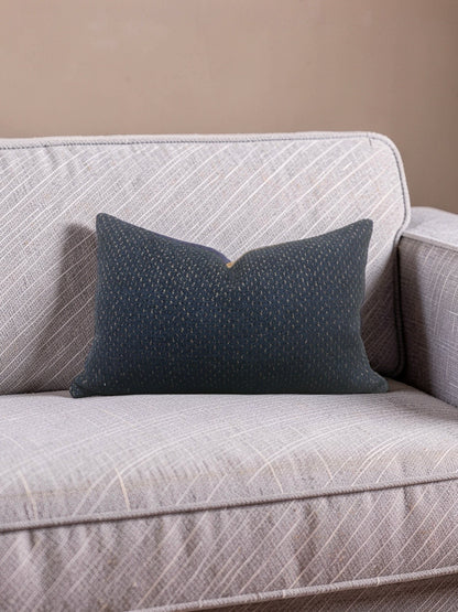 Weitzner Fabric Lumbar Pillow Utopia Lapis 12x18" Knife Edge Cover