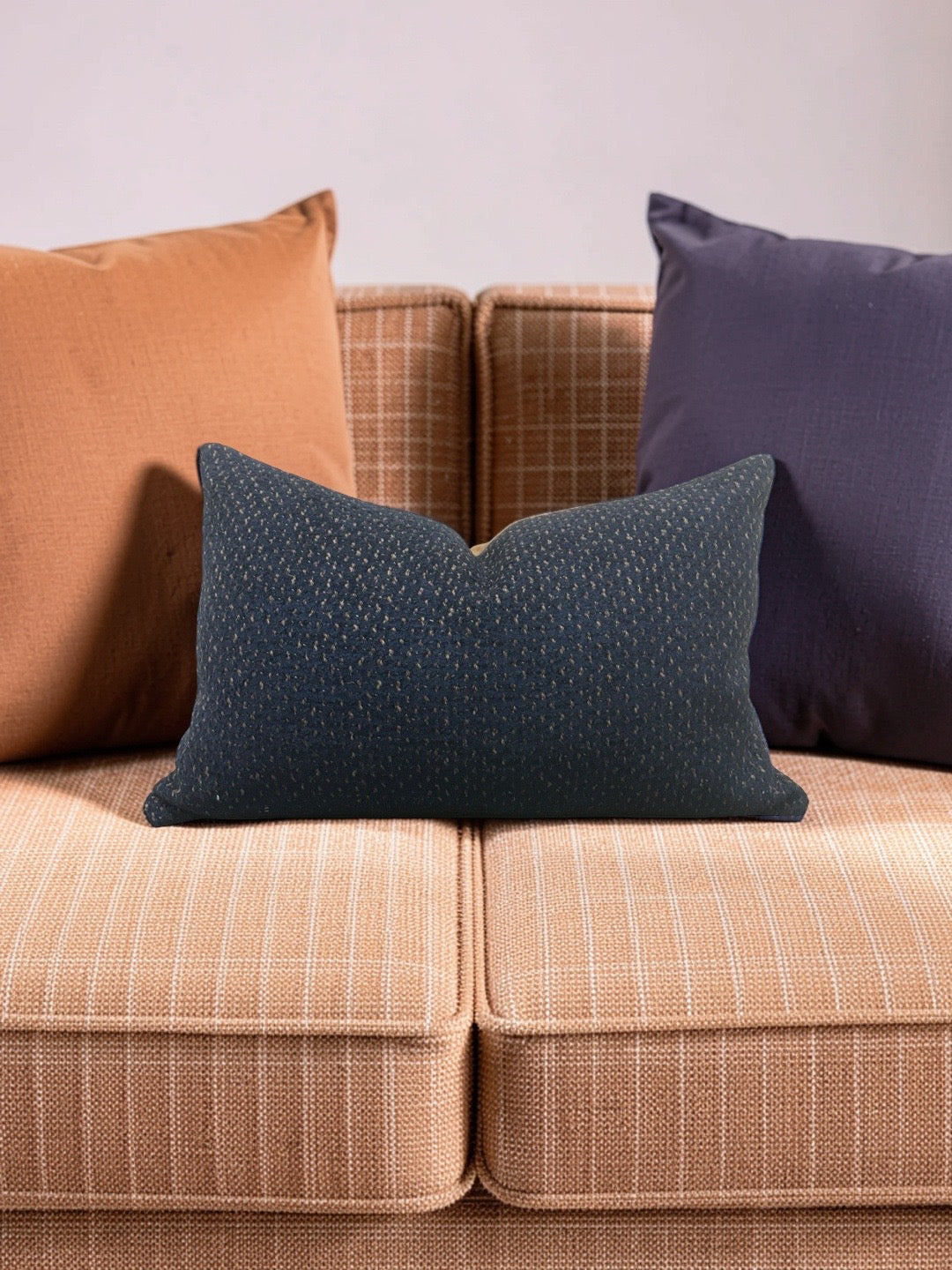 Weitzner Fabric Lumbar Pillow Utopia Lapis 12x18" Knife Edge Cover
