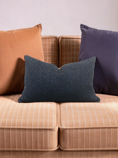 Weitzner Fabric Lumbar Pillow Utopia Lapis 12x18" Knife Edge Cover