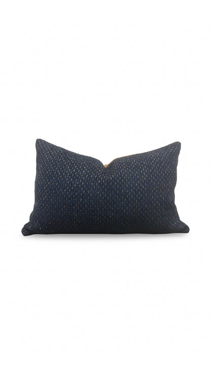 Weitzner Fabric Lumbar Pillow Utopia Lapis 12x18" Knife Edge Cover