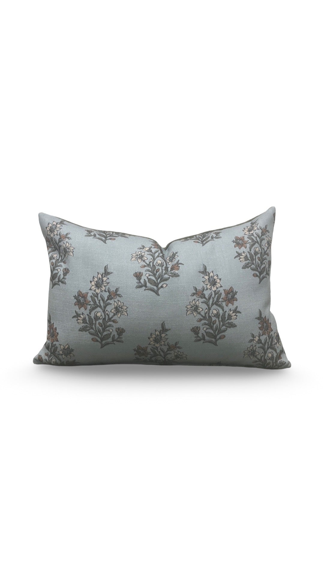 Lumbar Pillow Caroline Mineral 12x18" Knife Edge Cover