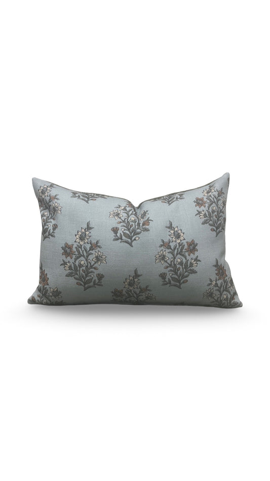 Lumbar Pillow Caroline Mineral 12x18" Knife Edge Cover