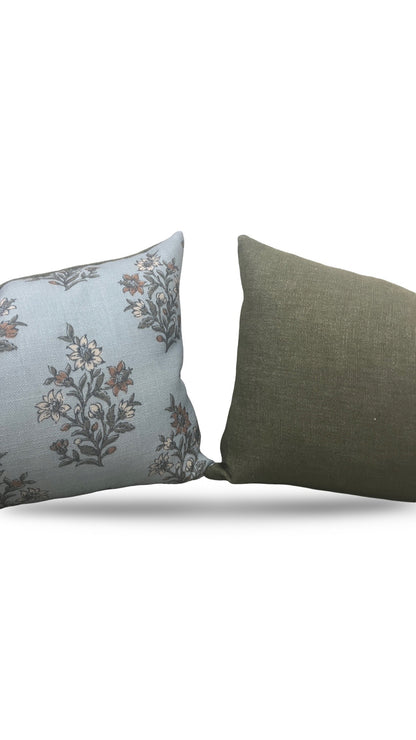 Lumbar Pillow Caroline Mineral 12x18" Knife Edge Cover