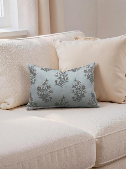 Lumbar Pillow Caroline Mineral 12x18" Knife Edge Cover