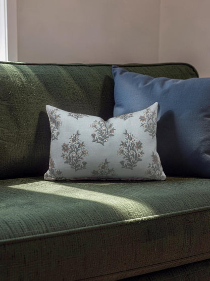Lumbar Pillow Caroline Mineral 12x18" Knife Edge Cover