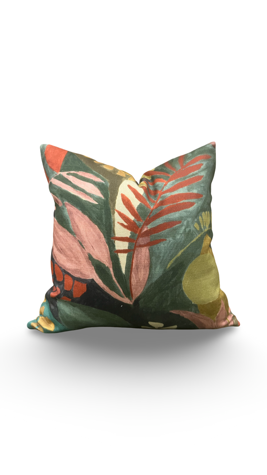 Floral Decorative Pillow Palma Multi 16x16" Knife Edge Cover