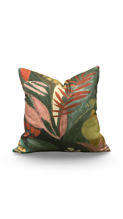 Floral Decorative Pillow Palma Multi 16x16" Knife Edge Cover