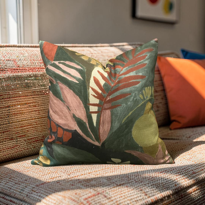 Floral Decorative Pillow Palma Multi 16x16" Knife Edge Cover