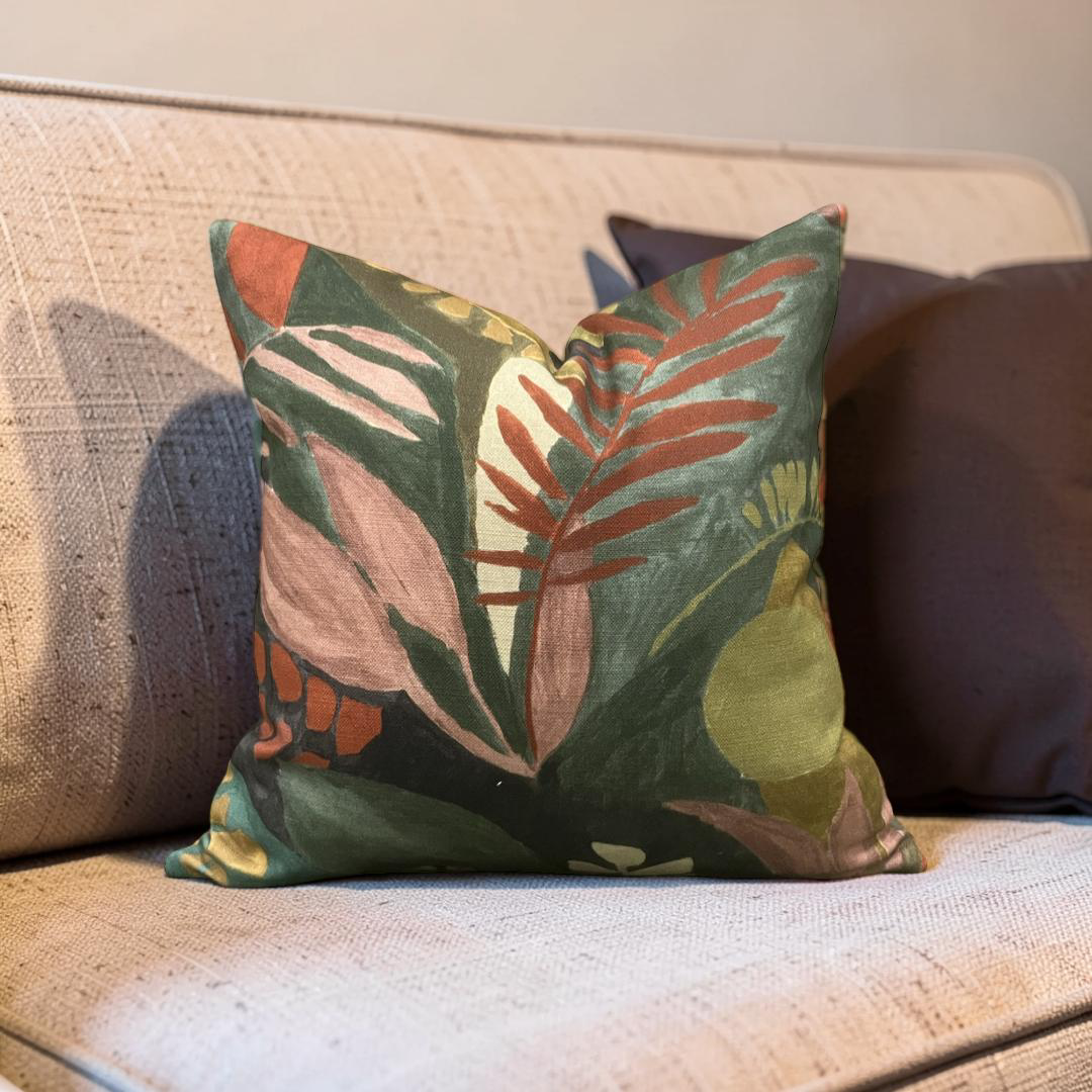 Floral Decorative Pillow Palma Multi 16x16" Knife Edge Cover