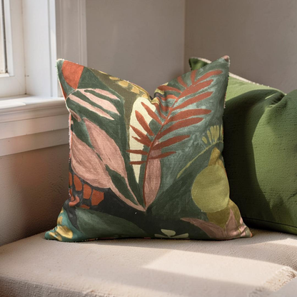 Floral Decorative Pillow Palma Multi 16x16" Knife Edge Cover
