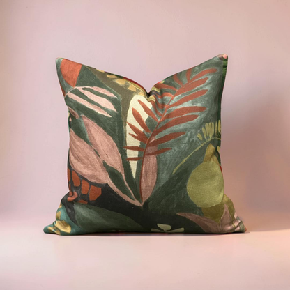 Floral Decorative Pillow Palma Multi 16x16" Knife Edge Cover