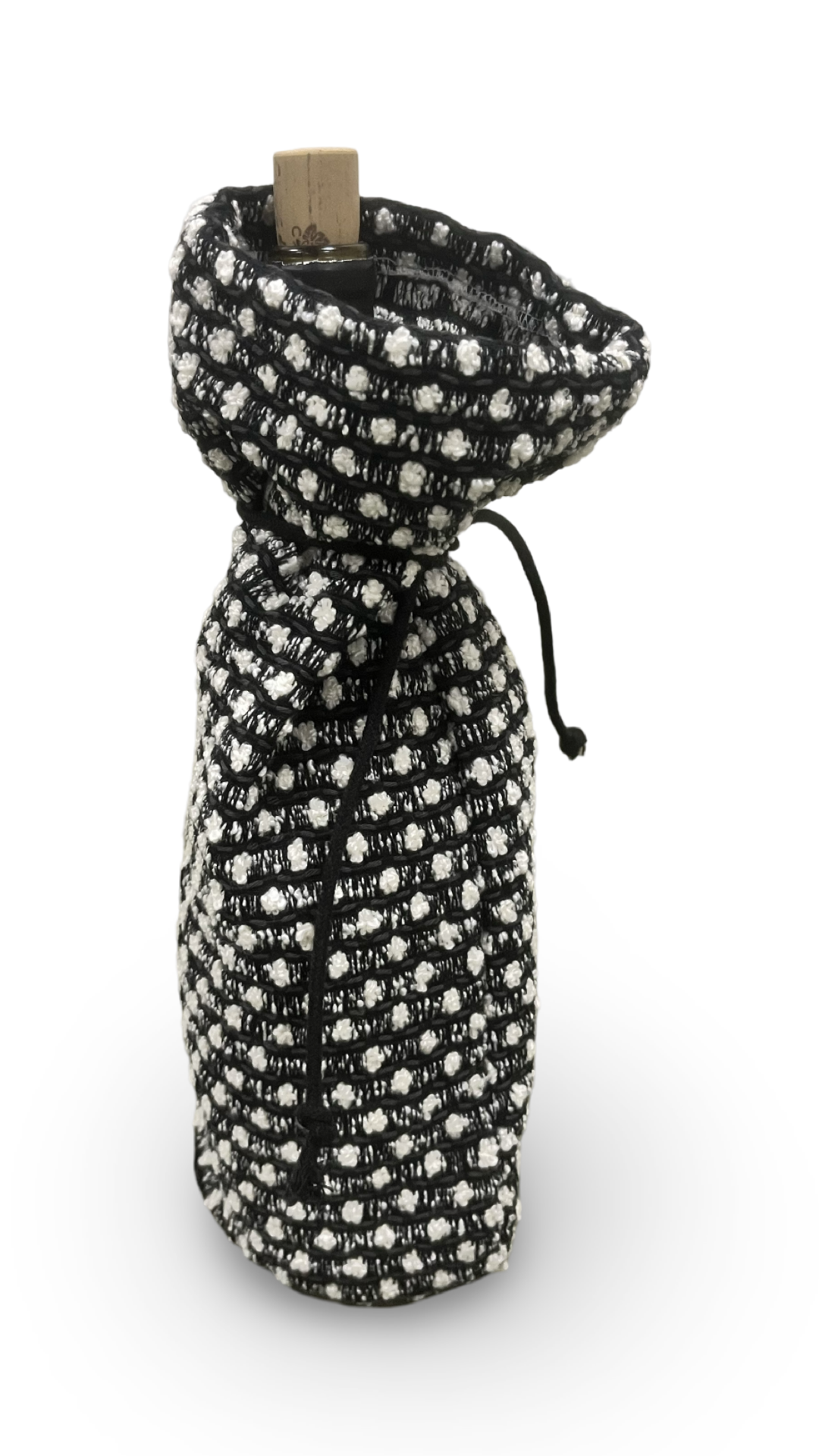 Charcoal with Raised Knots Wine Bottle Bag