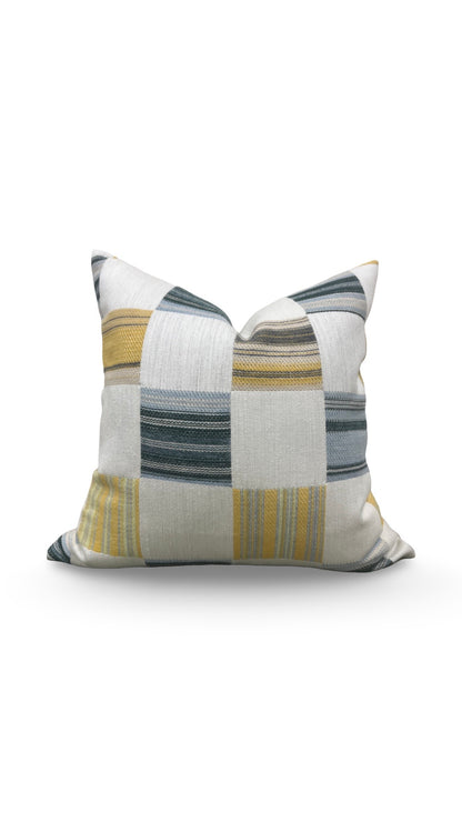 Yarn Collective Decorative Pillow Patch Cerulean 22x22" Knife Edge Cover