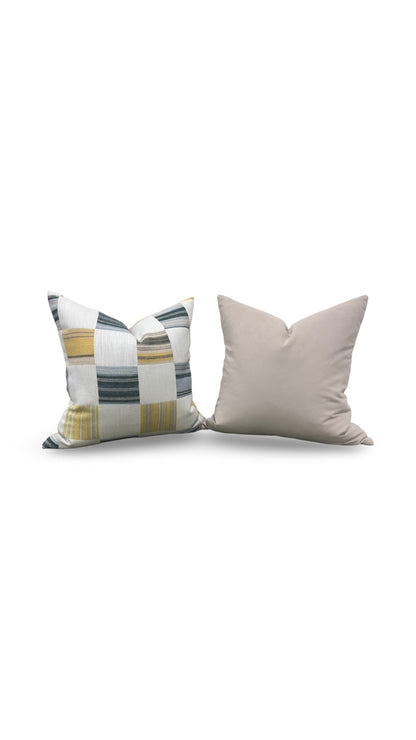 Yarn Collective Decorative Pillow Patch Cerulean 22x22" Knife Edge Cover